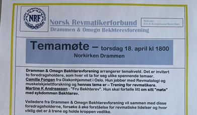 Temamøte 18.april - Drammen & Omegn Bekhterevsforening