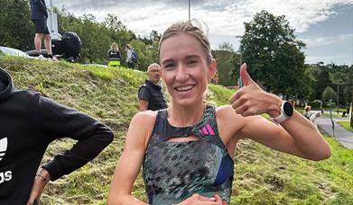 Europamester Karoline Grøvdal satte sin Norgesrekord på 5km i Lierløpet i fjor sommer.