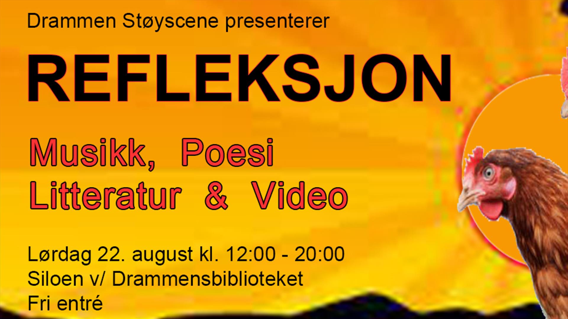 Refleksjon i Siloen ved Drammensbiblioteket