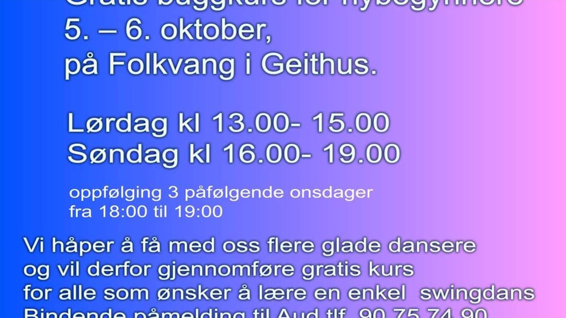Ledige plasser, meld dere på.