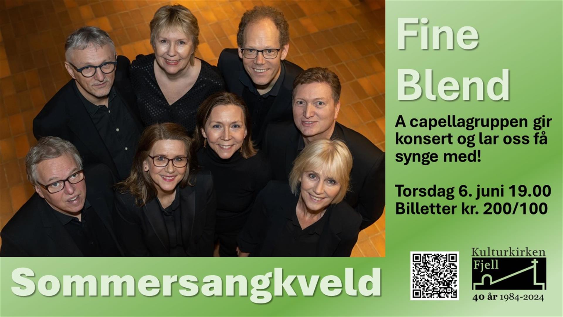 Vokalgruppen Fine Blend i Kulturkirken Fjell