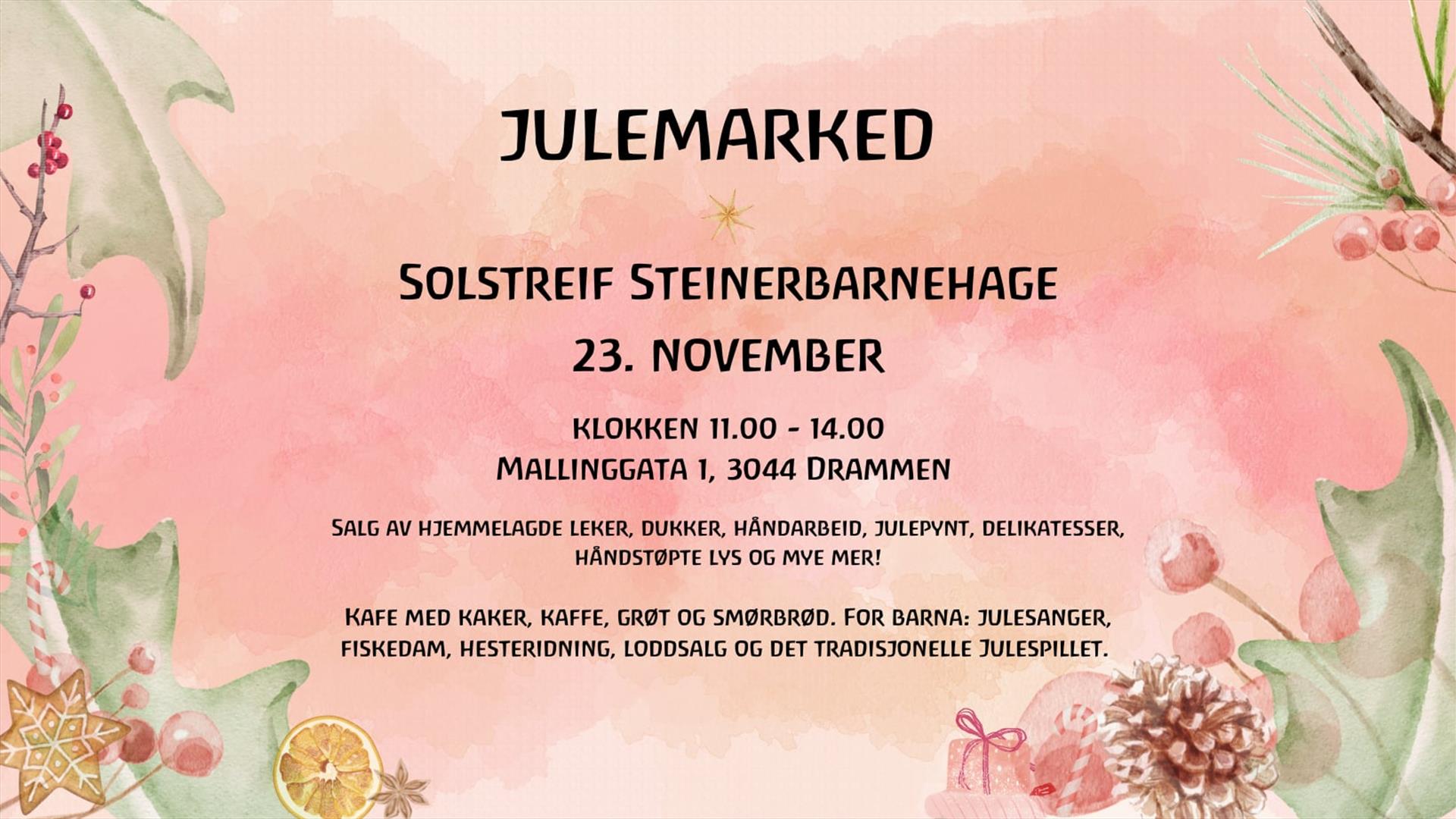 Julemarked Solstreif Steinerbarnehage