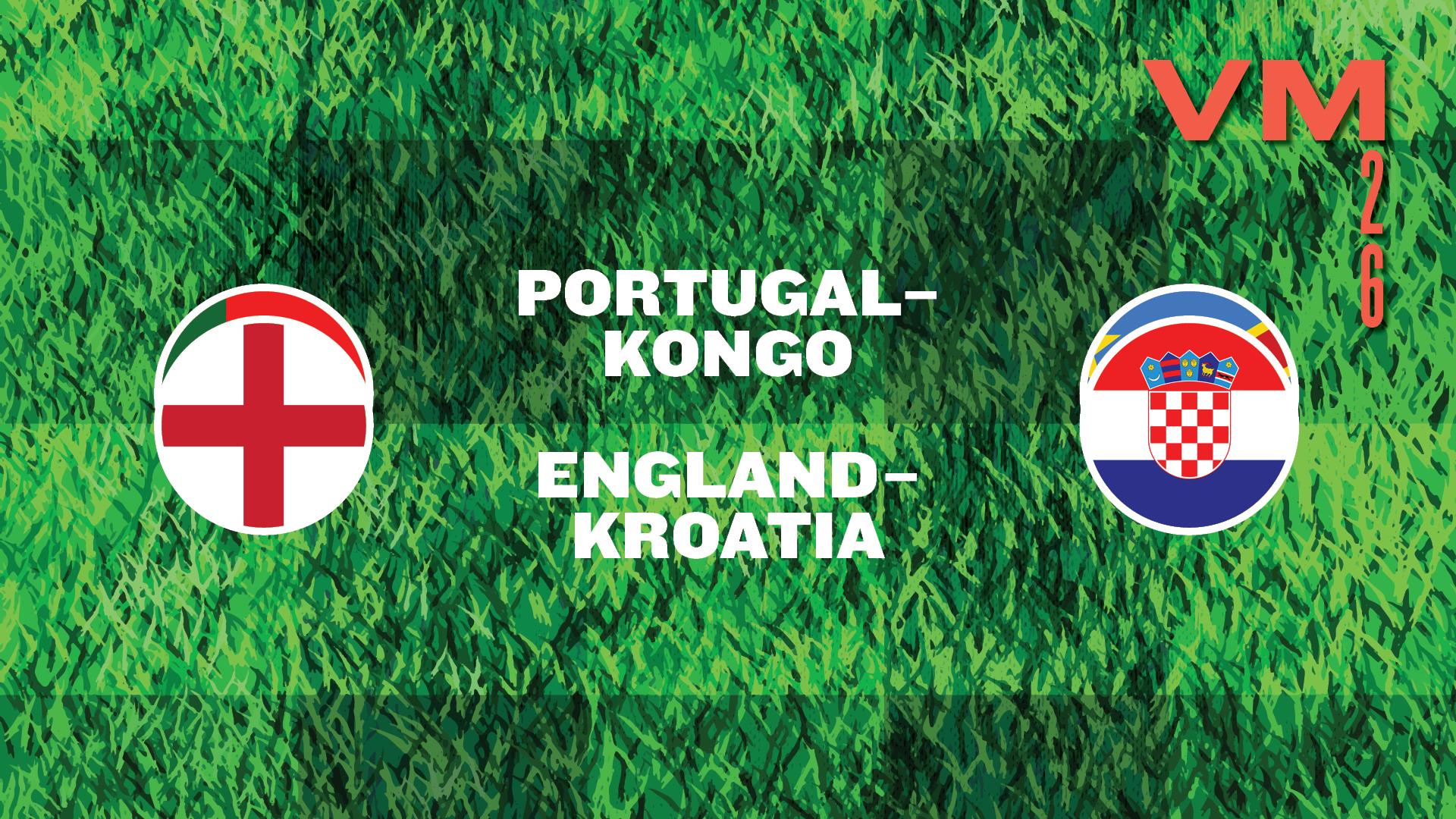 Fotball-VM: Portugal / Kongo + England / Kroatia