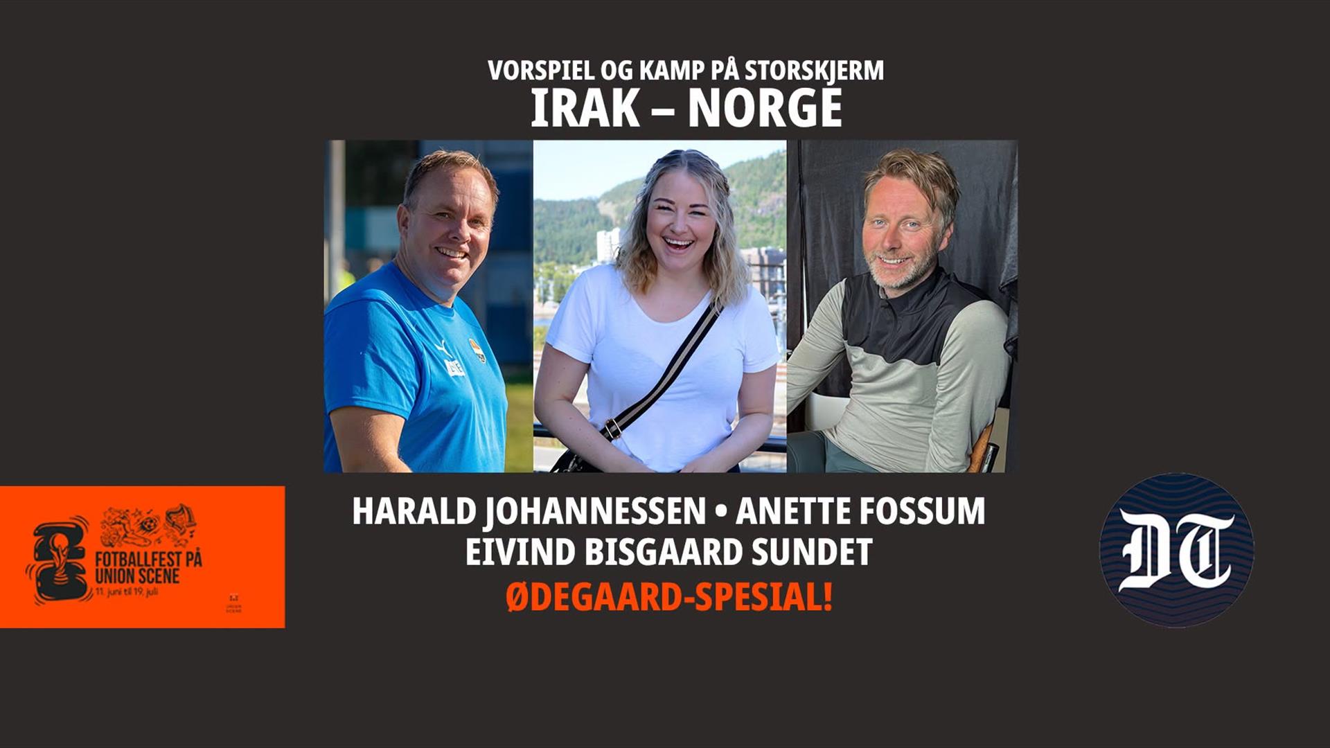 Harald Johannessen, Anette Fossum og Eivind Bisgaard Sundet gjester scenen når DT-tribunen inntar Union.