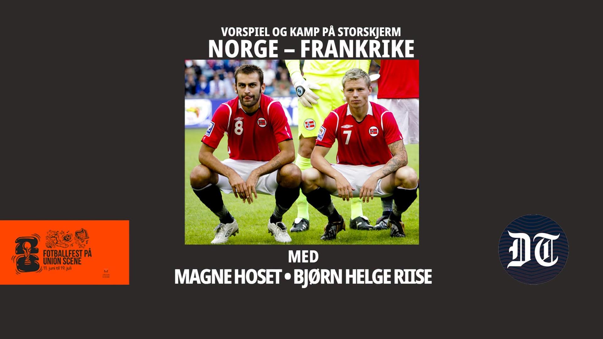 Magne Hoset og Bjørn Helge Riise gjester DT-tribunen før storkampen mellom Norge og Frankrike.