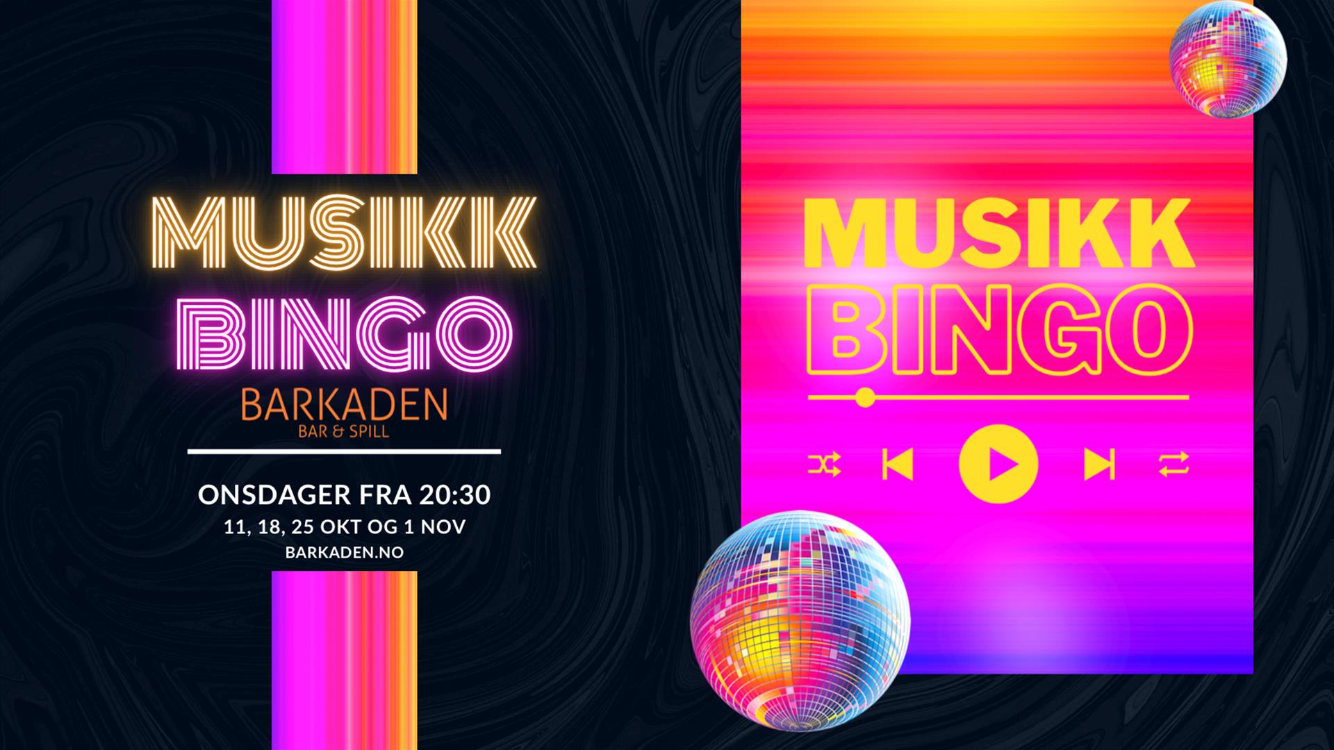 Velkommen til Musikkbingo onsdager klokken 20.30 på Barkaden