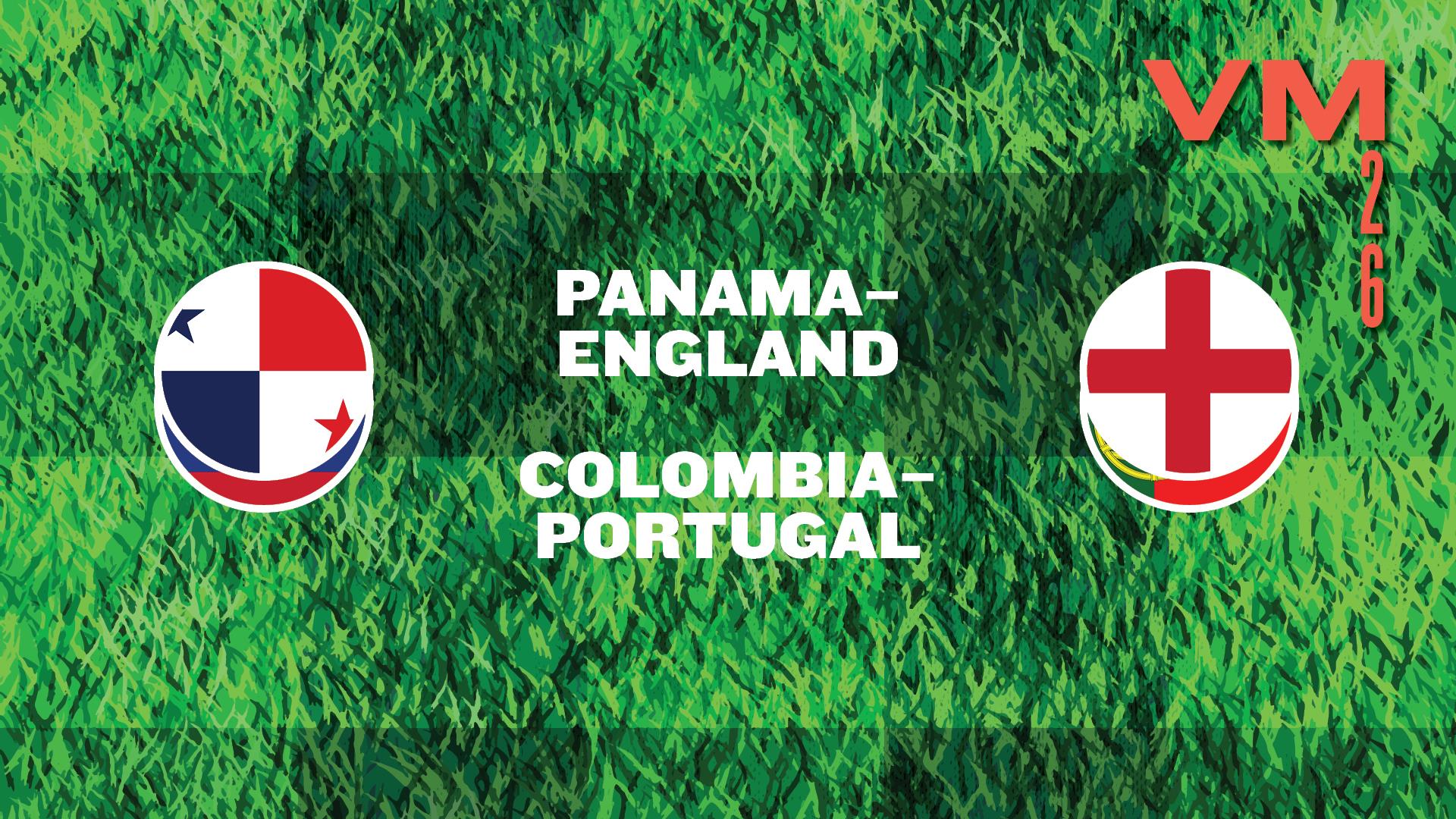 Fotball-VM: Panama / England + Colombia / Portugal