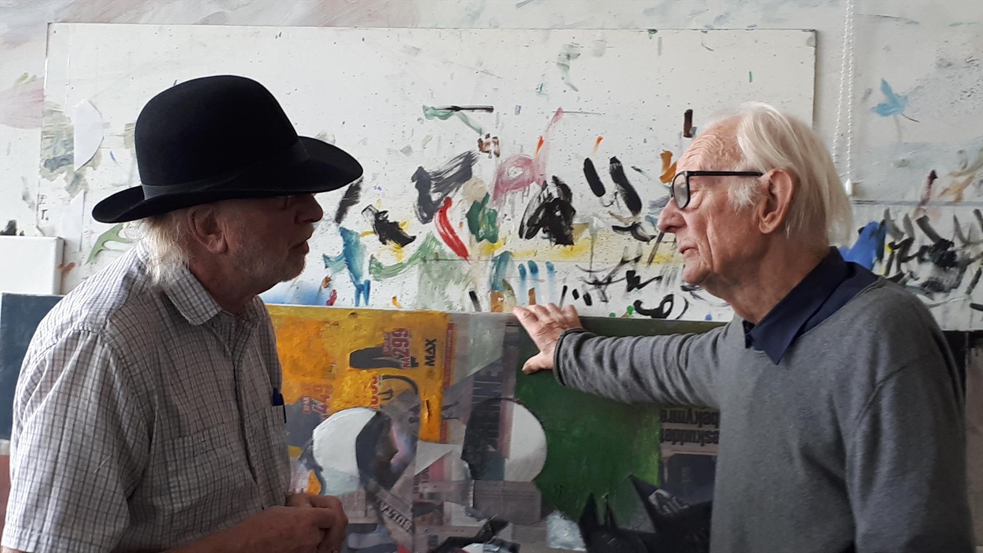 Gallerist Svein Erik Bakken og Håkon Bleken
