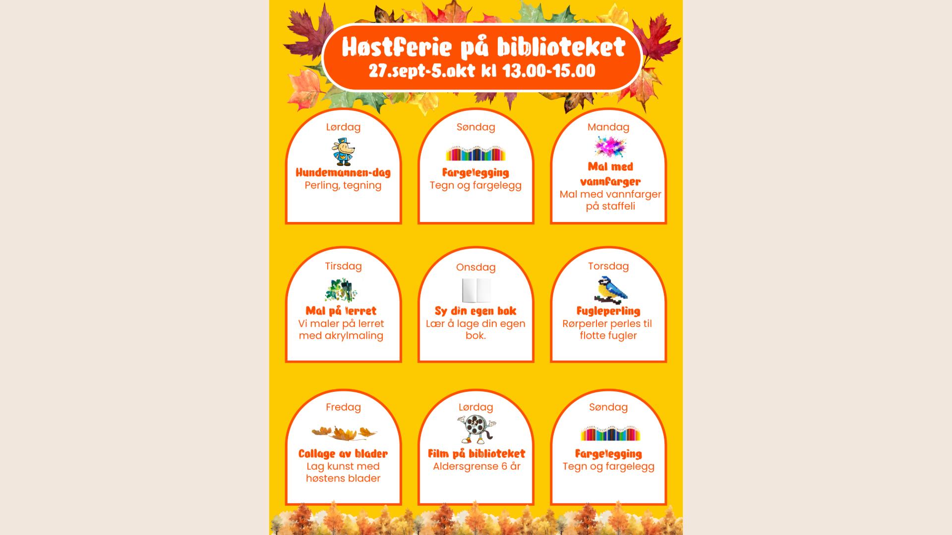 Høstferie på Drammensbiblioteket