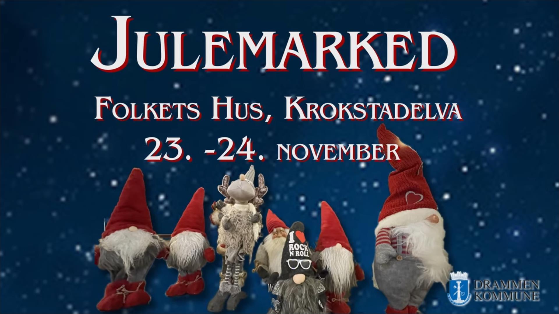 Julemarked på Folkets hus i Krokstadelva 23-24 November