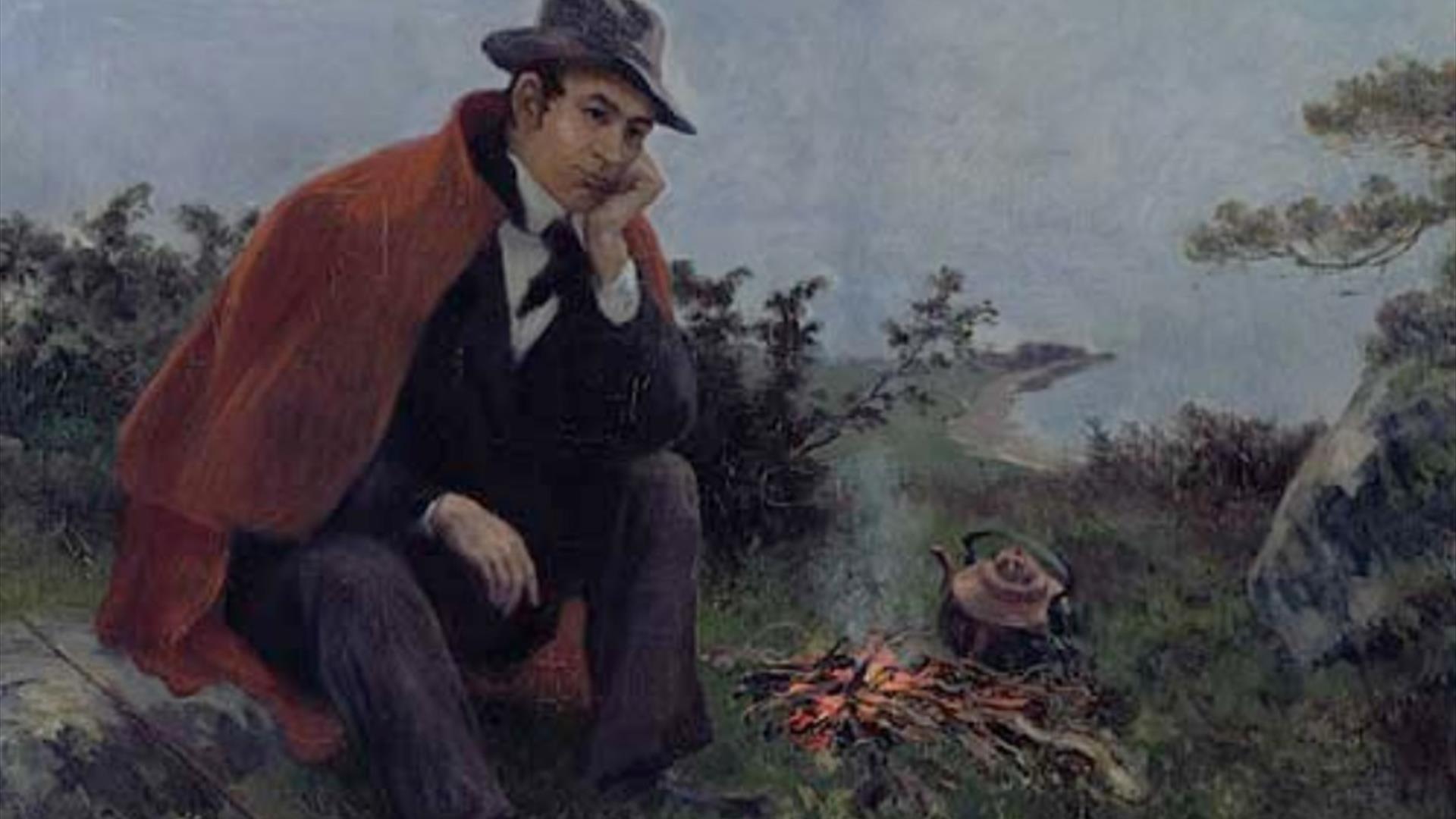 Christian Skredsvig: Jørgen Moe på fisketur, (ca. 1898)