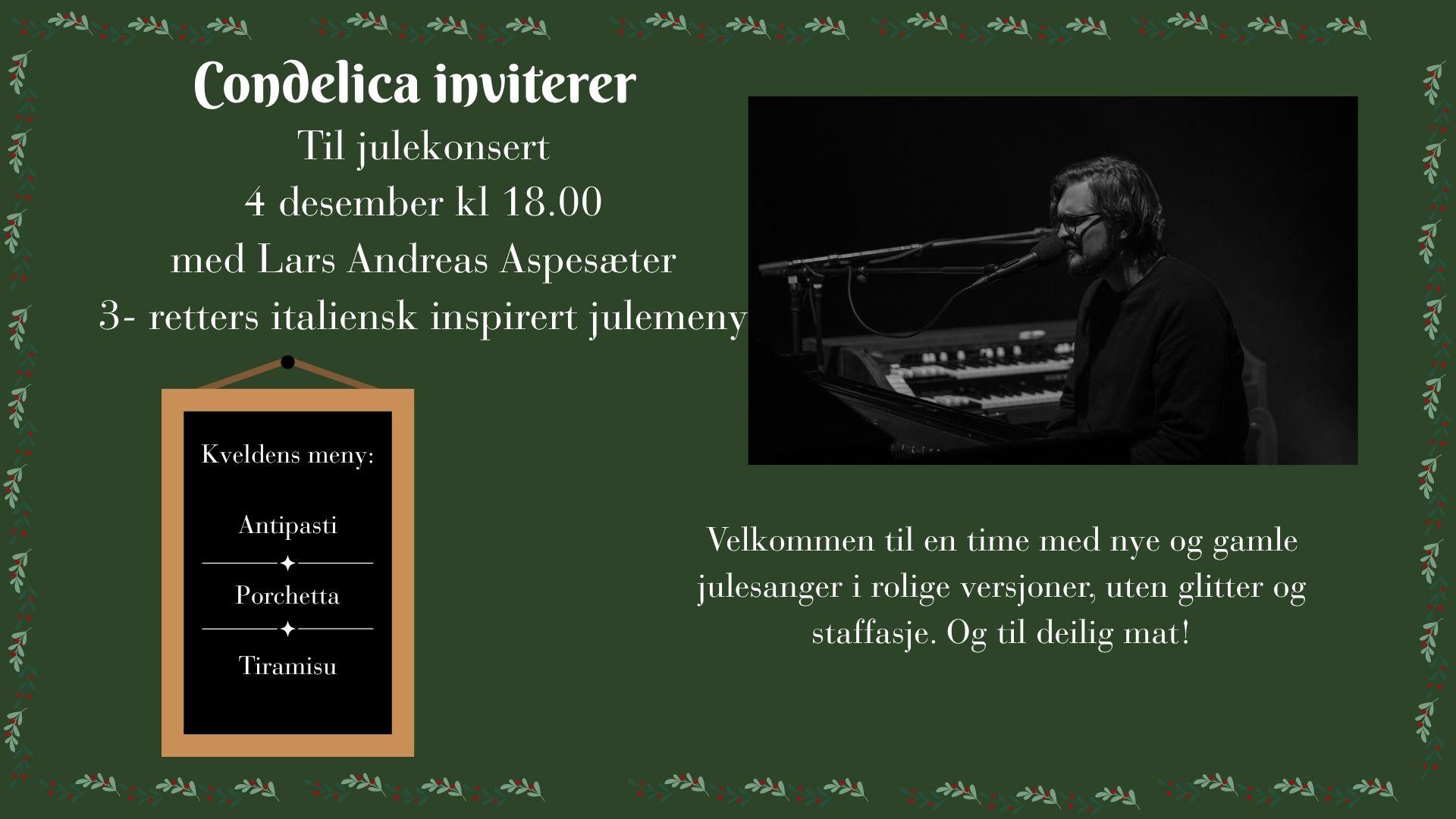 Julekonsert med Lars Andreas Aspesæter!
