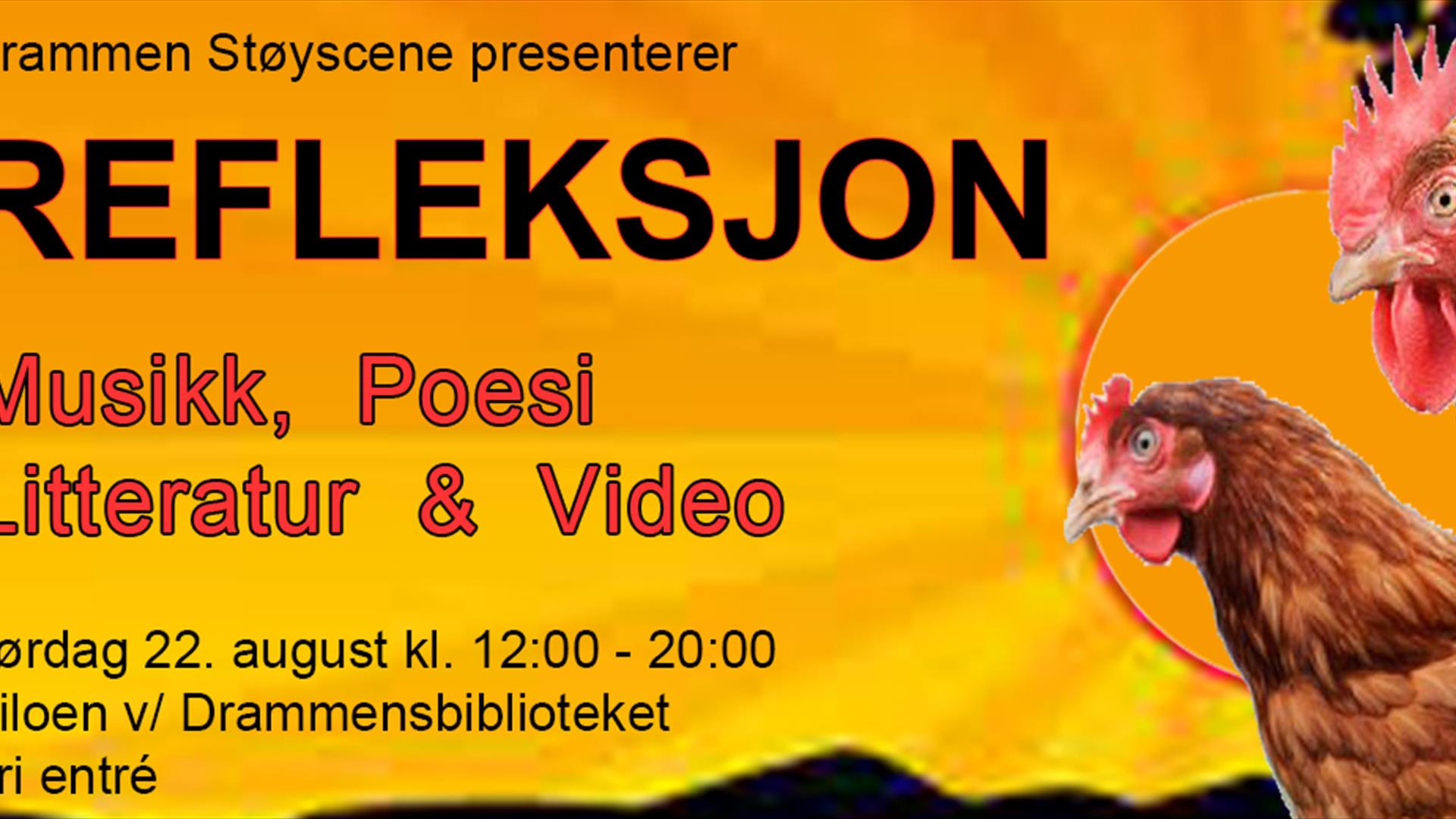 Refleksjon i Siloen ved Drammensbiblioteket