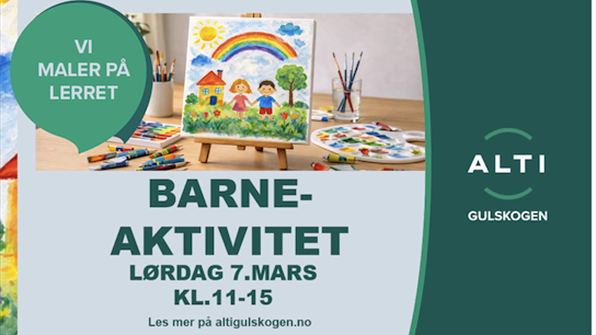 Barnaktivitet - Male på lerret