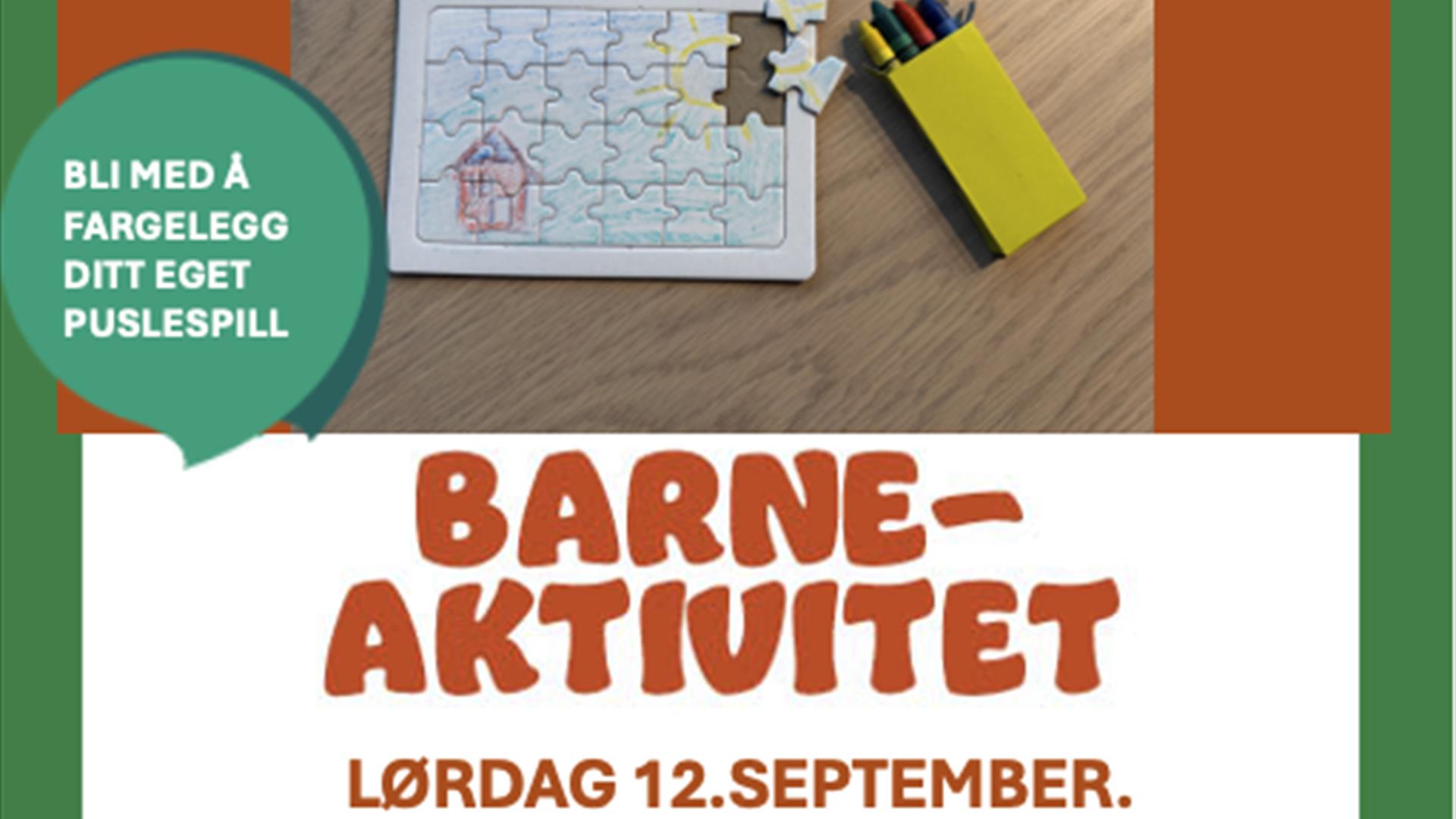 Barneaktivitet - fargelegg puslespill