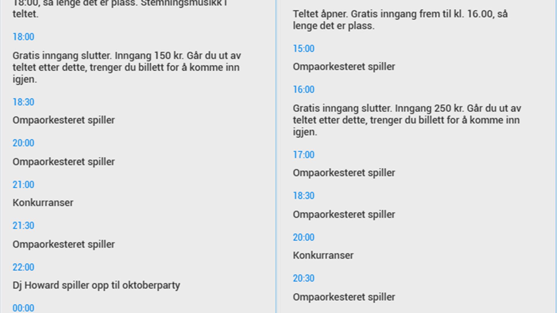 Dette skjer i teltet