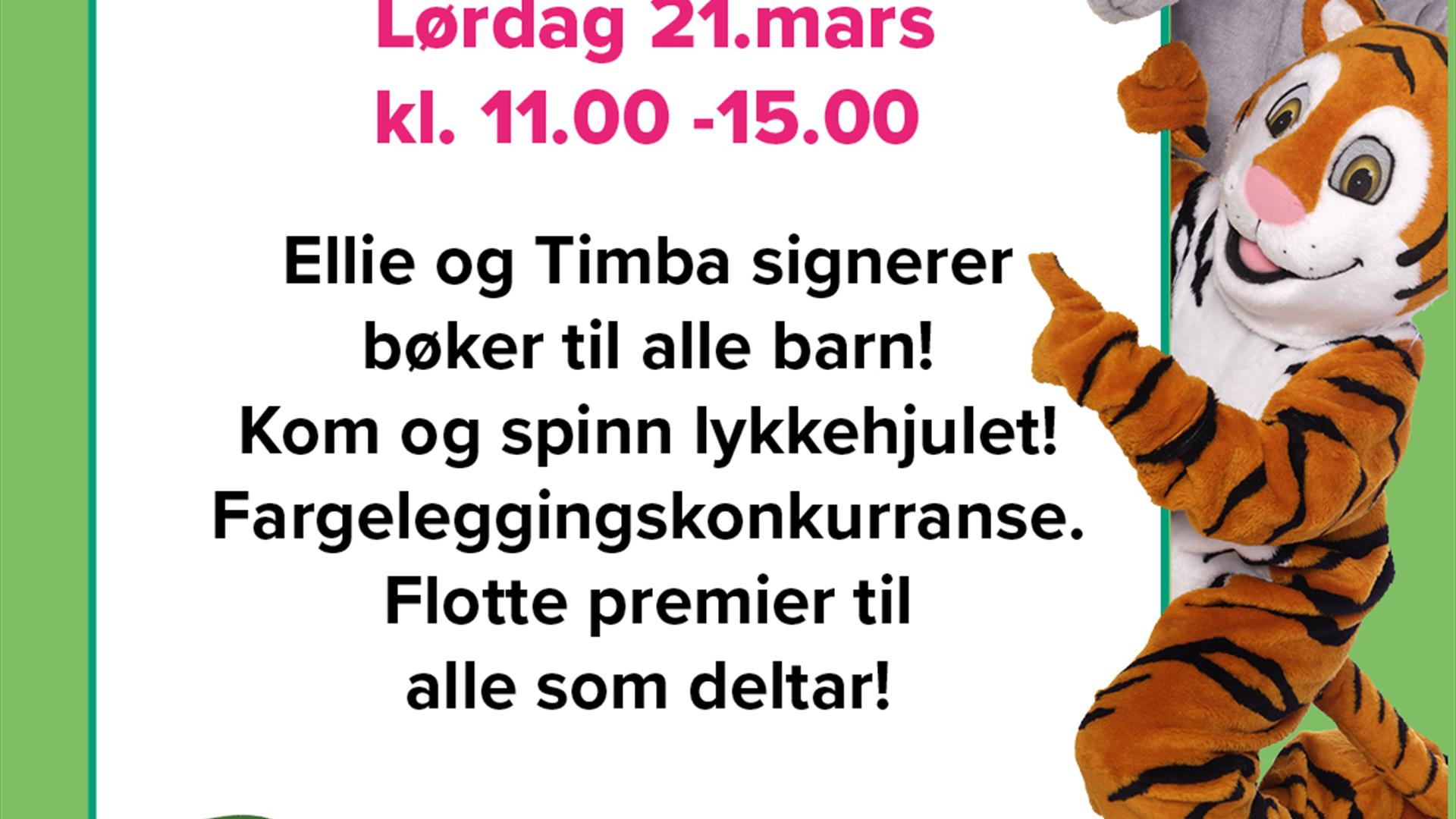 Barneaktivitet - Ellie og Timbas boksignering og lykkehjul.