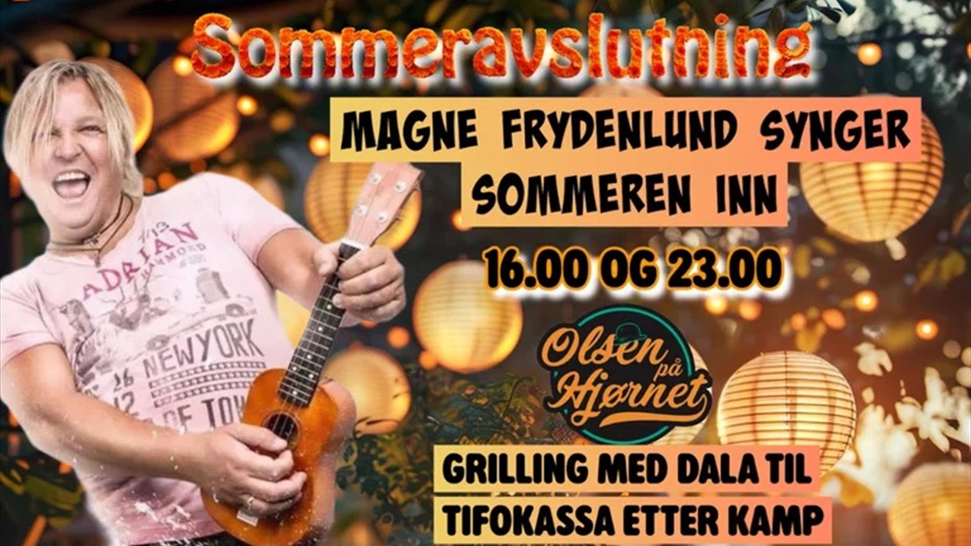 Magne Frydenlund // 16.00 & 23.00 // Olsen på Hjørnet // Lørdag 27. juni 27.06.2026