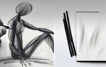 Croquis tegnes ofte med kull