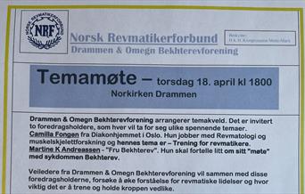 Temamøte 18.april - Drammen & Omegn Bekhterevsforening