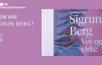 Plakat for Sigrun Berg-arrangementet på Drammensbiblioteket
