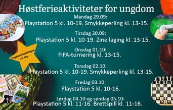 Høstferieaktiviteter for ungdom