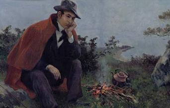 Christian Skredsvig: Jørgen Moe på fisketur, (ca. 1898)